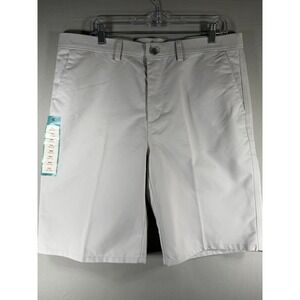 Haggar Mens Eco Short 4 Flex Waist Phone Pocket Silver Grey 36W NEW